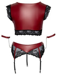 Cottelli Bondage Plus Size Red Black Lingerie Set | Angel Clothing