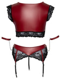 Cottelli Bondage Plus Size Red Black Lingerie Set | Angel Clothing