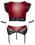 Cottelli Bondage Plus Size Red Black Lingerie Set | Angel Clothing