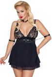 Cottelli Bondage Plus Size Babydoll Set | Angel Clothing