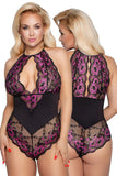 Cottelli Curves Plus Size Black Pink Body | Angel Clothing