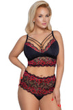 Cottelli Curves Plus Size Red Black Lingerie Set | Angel Clothing