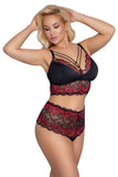 Cottelli Curves Plus Size Red Black Lingerie Set | Angel Clothing