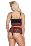 Cottelli Curves Plus Size Red Black Lingerie Set | Angel Clothing