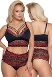 Cottelli Curves Plus Size Red Black Lingerie Set | Angel Clothing