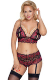 Cottelli Curves Red Black Set | Angel Clothing