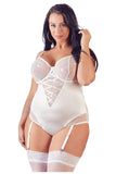 Cottelli Curves White Suspender Body | Angel Clothing