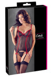 Cottelli Lingerie Black/Red Basque (S) | Angel Clothing