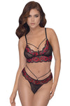 Cottelli Lingerie Black Red Lingerie Set | Angel Clothing