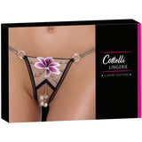 Cottelli Lingerie Rhinestone Pearl Crotchless String | Angel Clothing