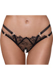 Cottelli Lingerie Rhinestone Crotchless String | Angel Clothing