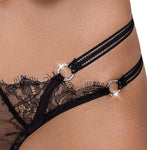 Cottelli Lingerie Rhinestone Crotchless String | Angel Clothing