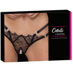 Cottelli Lingerie Rhinestone Crotchless String | Angel Clothing