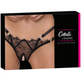 Cottelli Lingerie Rhinestone Crotchless String | Angel Clothing