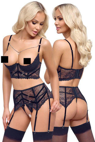 Cottelli Lingerie Longline Shelf Bra Set | Angel Clothing