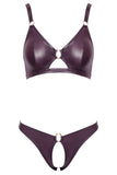 Cottelli Lingerie Purple Wetlook Set | Angel Clothing