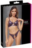 Cottelli Lingerie Purple Wetlook Set | Angel Clothing
