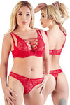 Cottelli Lingerie Red Lace Lingerie Set (S, M)
