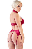 Cottelli Lingerie Red Velvet Suspender Set (M) | Angel Clothing