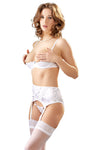 Cottelli Lingerie White Suspender Set | Angel Clothing