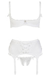 Cottelli Lingerie White Suspender Set | Angel Clothing