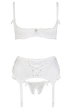 Cottelli Lingerie White Suspender Set | Angel Clothing