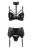 Cottelli Lingerie Wetlook Suspender Set | Angel Clothing