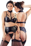 Cottelli Lingerie Wetlook Suspender Set