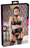 Cottelli Lingerie Wetlook Suspender Set | Angel Clothing
