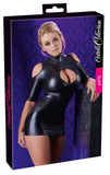 Cottelli Party Cold Shoulder Wetlook Mini Dress | Angel Clothing