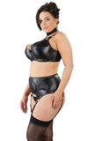 Cottelli Collection Plus Size 3-piece Wetlook Set (2XL) | Angel Clothing