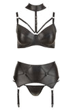 Cottelli Collection Plus Size 3-piece Wetlook Set (2XL) | Angel Clothing