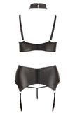 Cottelli Collection Plus Size 3-piece Wetlook Set (2XL) | Angel Clothing