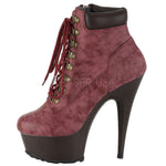 Pleaser DELIGHT 600TL 02 Boots Burgundy (UK5) | Angel Clothing