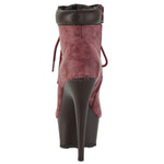 Pleaser DELIGHT 600TL 02 Boots Burgundy (UK5) | Angel Clothing