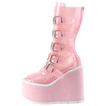 DemoniaCult SWING 230C Pink Transparent Boots | Angel Clothing