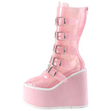 DemoniaCult SWING 230C Pink Transparent Boots | Angel Clothing