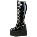 DemoniaCult Swing 815WC Patent Wide Calf Boots (UK7) | Angel Clothing
