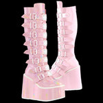 DemoniaCult SWING 815 Pink Holographic Boots