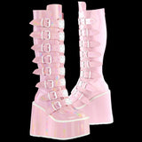 DemoniaCult SWING 815 Pink Holographic Boots