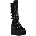 DemoniaCult SWING 815 Black Velvet Boots | Angel Clothing