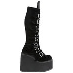 DemoniaCult SWING 815 Black Velvet Boots | Angel Clothing