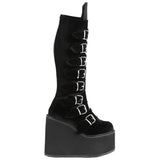 DemoniaCult SWING 815 Black Velvet Boots | Angel Clothing
