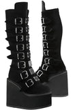 DemoniaCult SWING 815 Black Velvet Boots | Angel Clothing