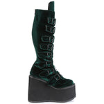 DemoniaCult SWING 815 Emerald Velvet Boots | Angel Clothing