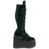 DemoniaCult SWING 815 Emerald Velvet Boots | Angel Clothing