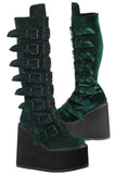 DemoniaCult SWING 815 Emerald Velvet Boots | Angel Clothing
