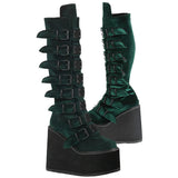 DemoniaCult SWING 815 Emerald Velvet Boots | Angel Clothing