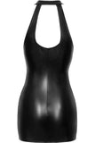 Noir Handmade Snake Wetlook Mini Dress (M, L, 2XL) | Angel Clothing
