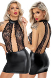Noir Handmade Short Powerwetlook Dress | Angel Clothing